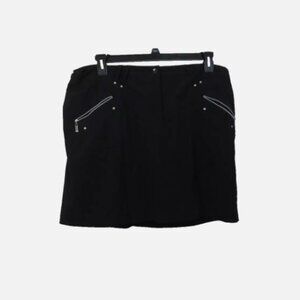 Jamie Sadock size 16 Golf Tennis Skirt Skort Black Zip Pockets Pull On